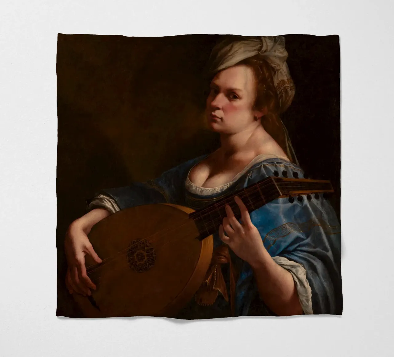 Artemisia Gentileschi – Self-Portrait as a Lute Player fleece blanket by Wirla
