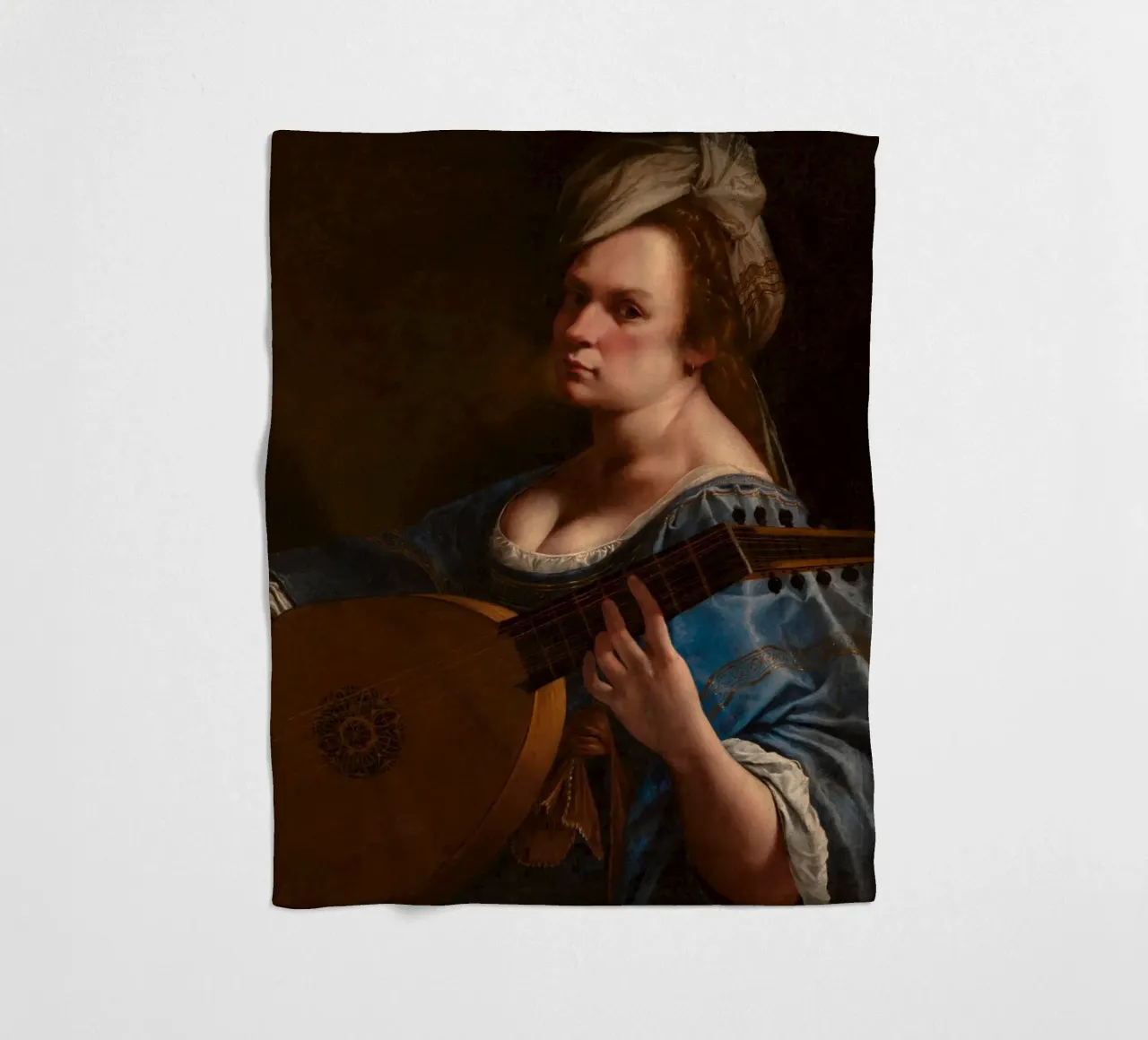 Artemisia Gentileschi – Self-Portrait as a Lute Player fleece blanket by Wirla