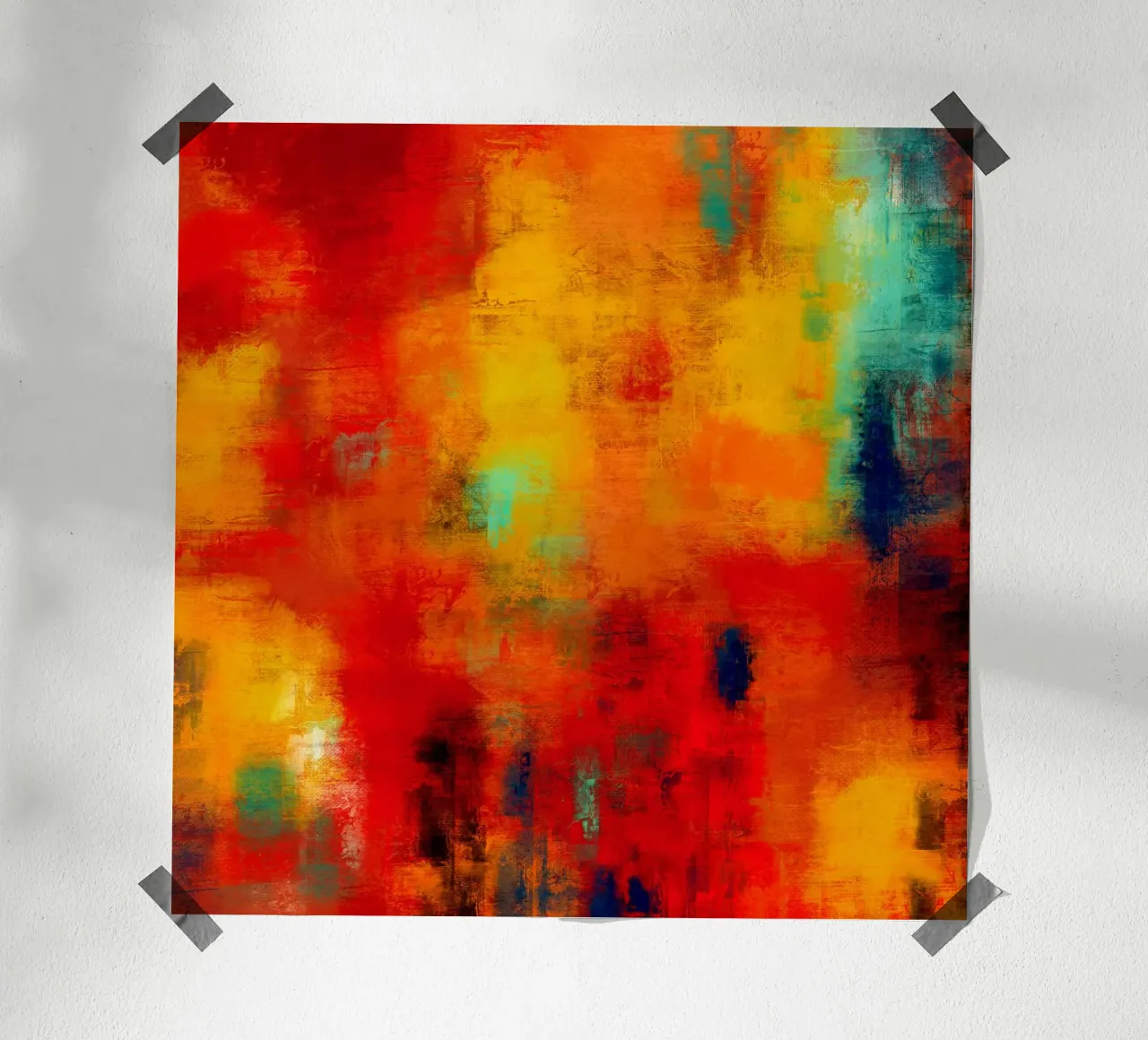 Terra fuoco e cielo glamour - arte astratta poster da Petra Lang