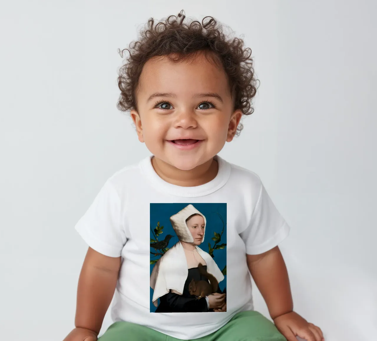 Holbein el Joven - Una dama con una ardilla y un estornino camiseta de bebé de Wirla