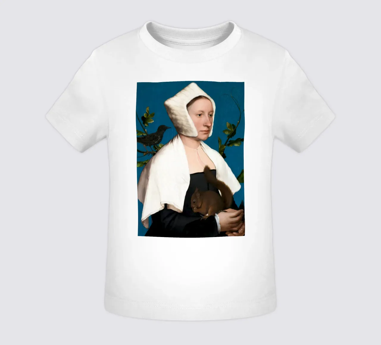 Holbein el Joven - Una dama con una ardilla y un estornino camiseta de bebé de Wirla