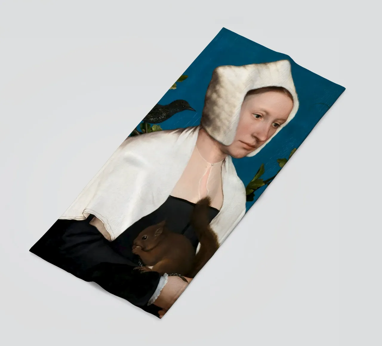 Holbein il Giovane - Una dama con uno scoiattolo e uno storno telo mare da Wirla