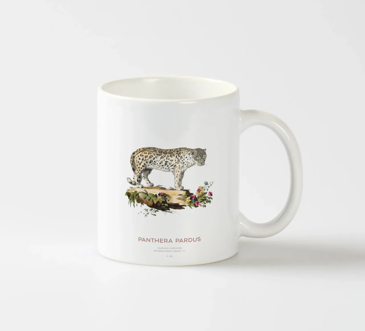 Art scientifique ancien sur le léopard mug en céramique de Vintagrafica