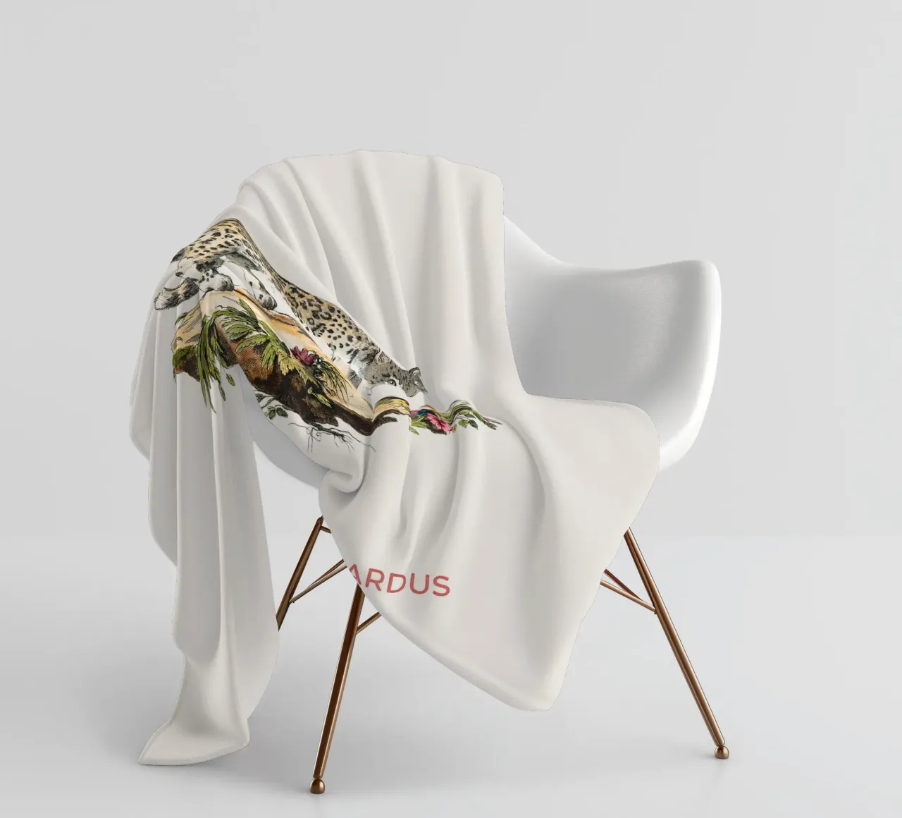 Antiker Leopard Wissenschaftliche Kunst Fleecedecke von Vintagrafica