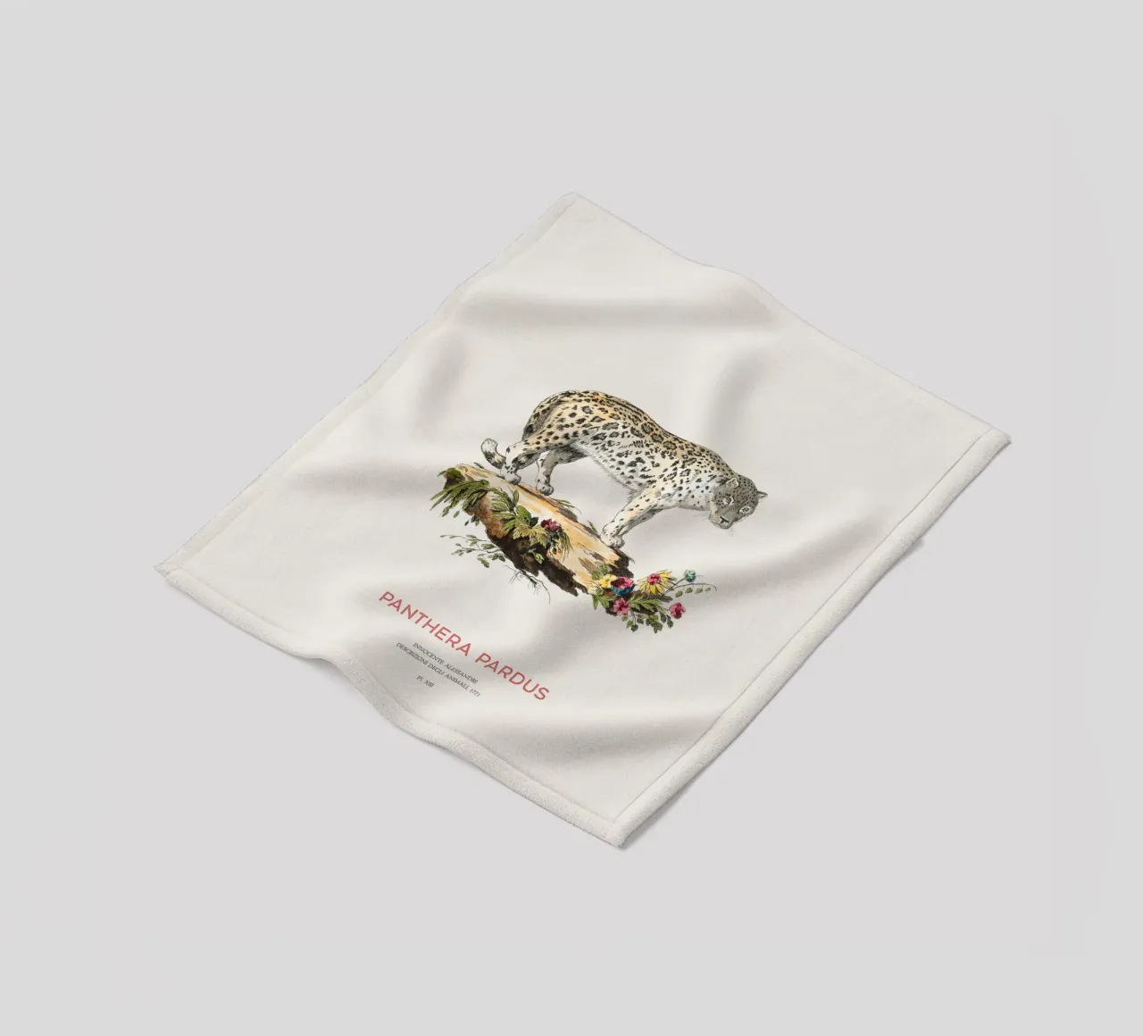 Antiker Leopard Wissenschaftliche Kunst Fleecedecke von Vintagrafica