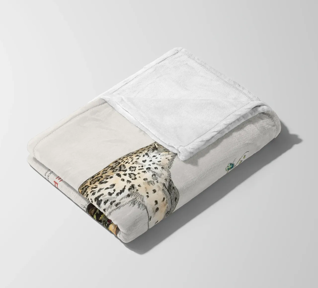 Antiker Leopard Wissenschaftliche Kunst Fleecedecke von Vintagrafica