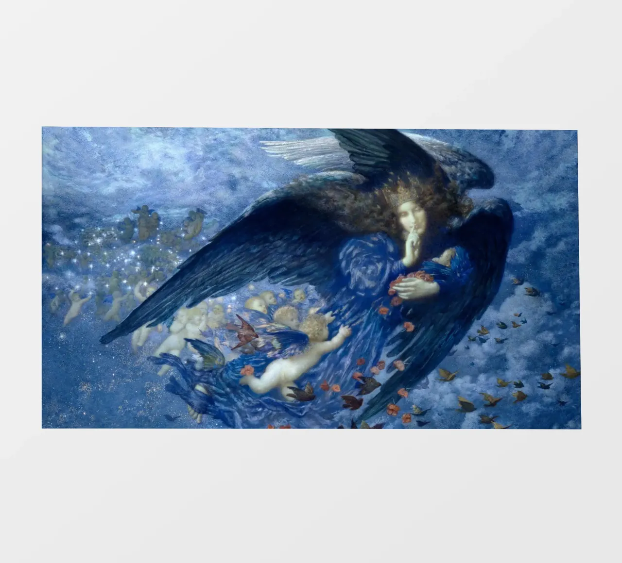 Edward Robert Hughes - Die Nacht mit ihrem Zug aus Sternen (1912) Fototapete von Wirla