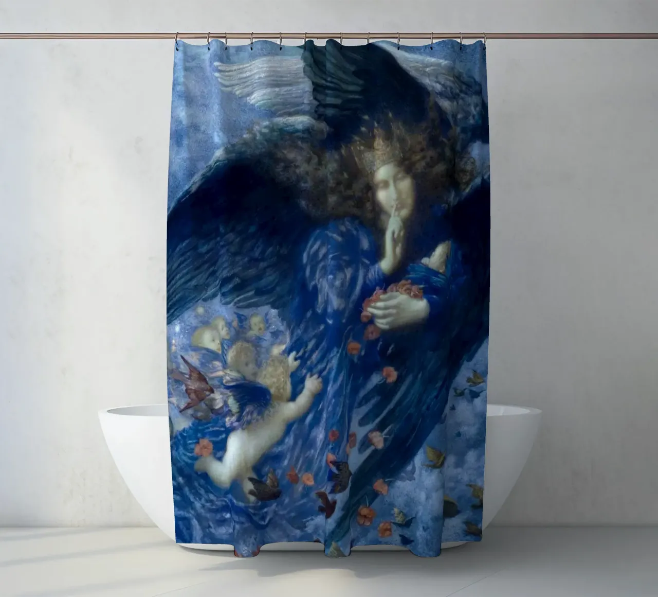 Edward Robert Hughes - La notte con il suo treno di stelle (1912) tenda da doccia da Wirla