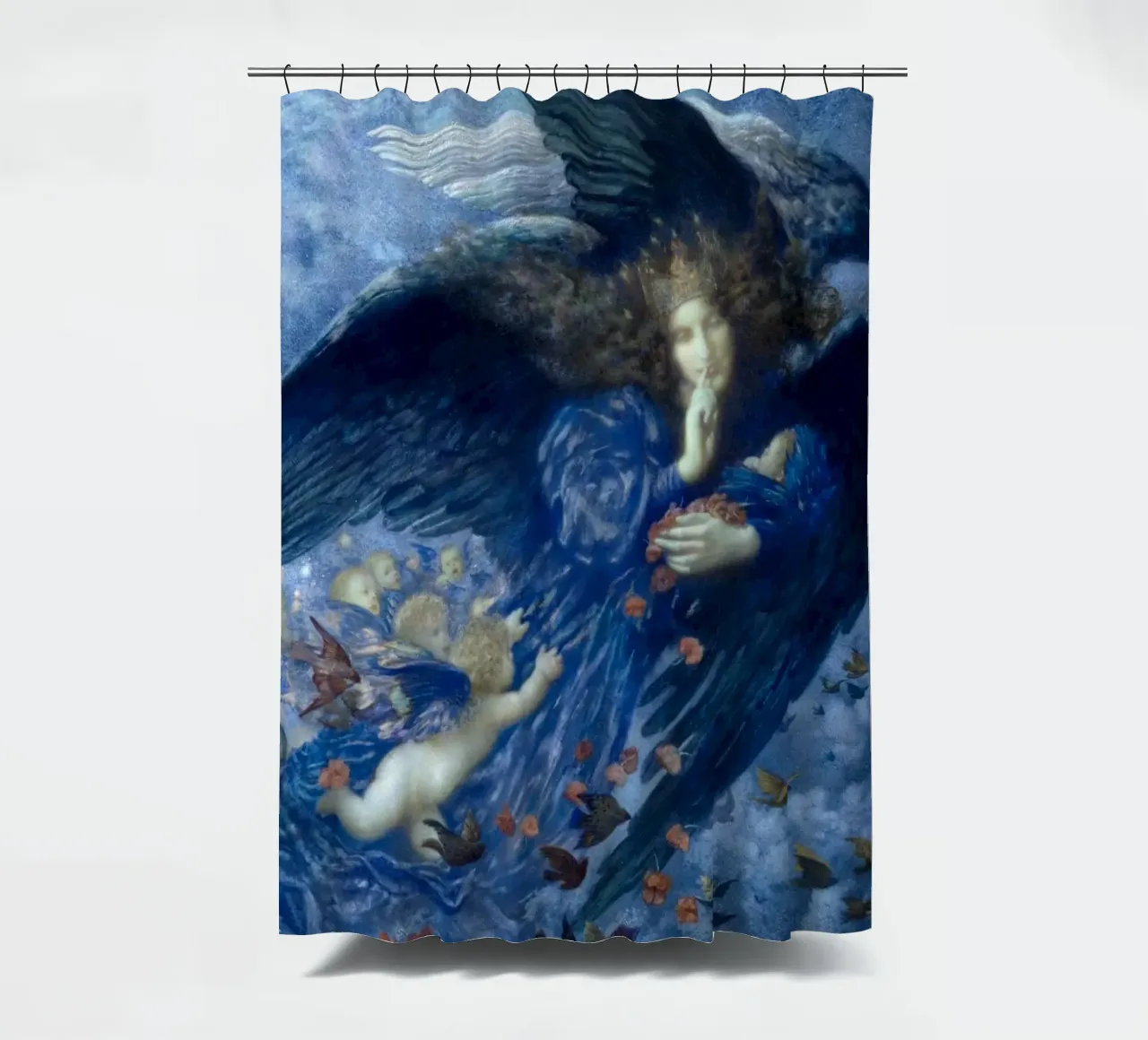 Edward Robert Hughes - La notte con il suo treno di stelle (1912) tenda da doccia da Wirla