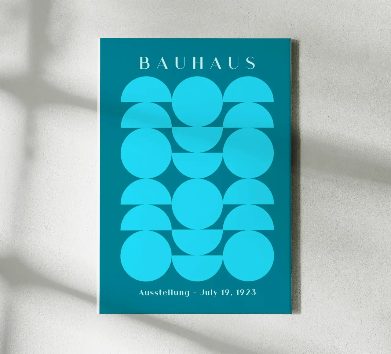 Bauhaus 1923 Mostra Forme geometriche blu tela con Cornice a cassetta da NorwesClub