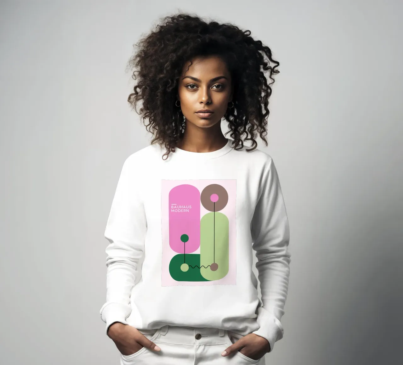 Bauhaus Modern Abstract Geometric Shapes Print sweat de NorwesClub