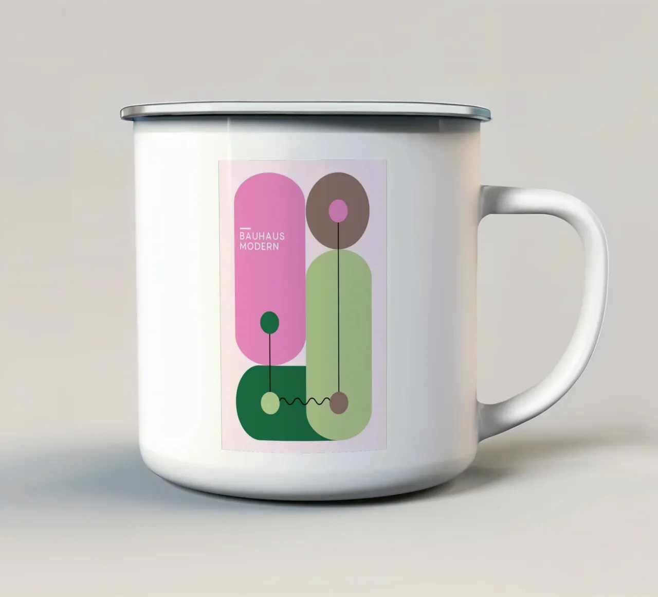 Bauhaus Moderno Astratto Forme Geometriche Stampa tazza in smalto da NorwesClub