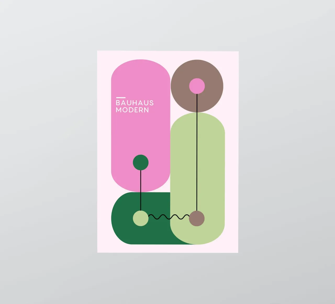 Bauhaus Modern Abstract Geometric Shapes Print autocollant de NorwesClub