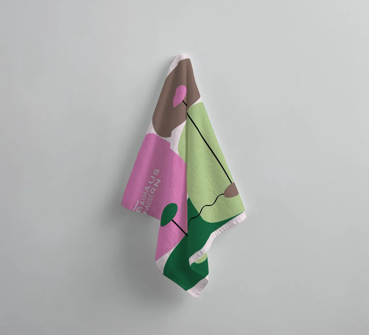 Bauhaus Modern Abstract Geometric Shapes Print towel by NorwesClub