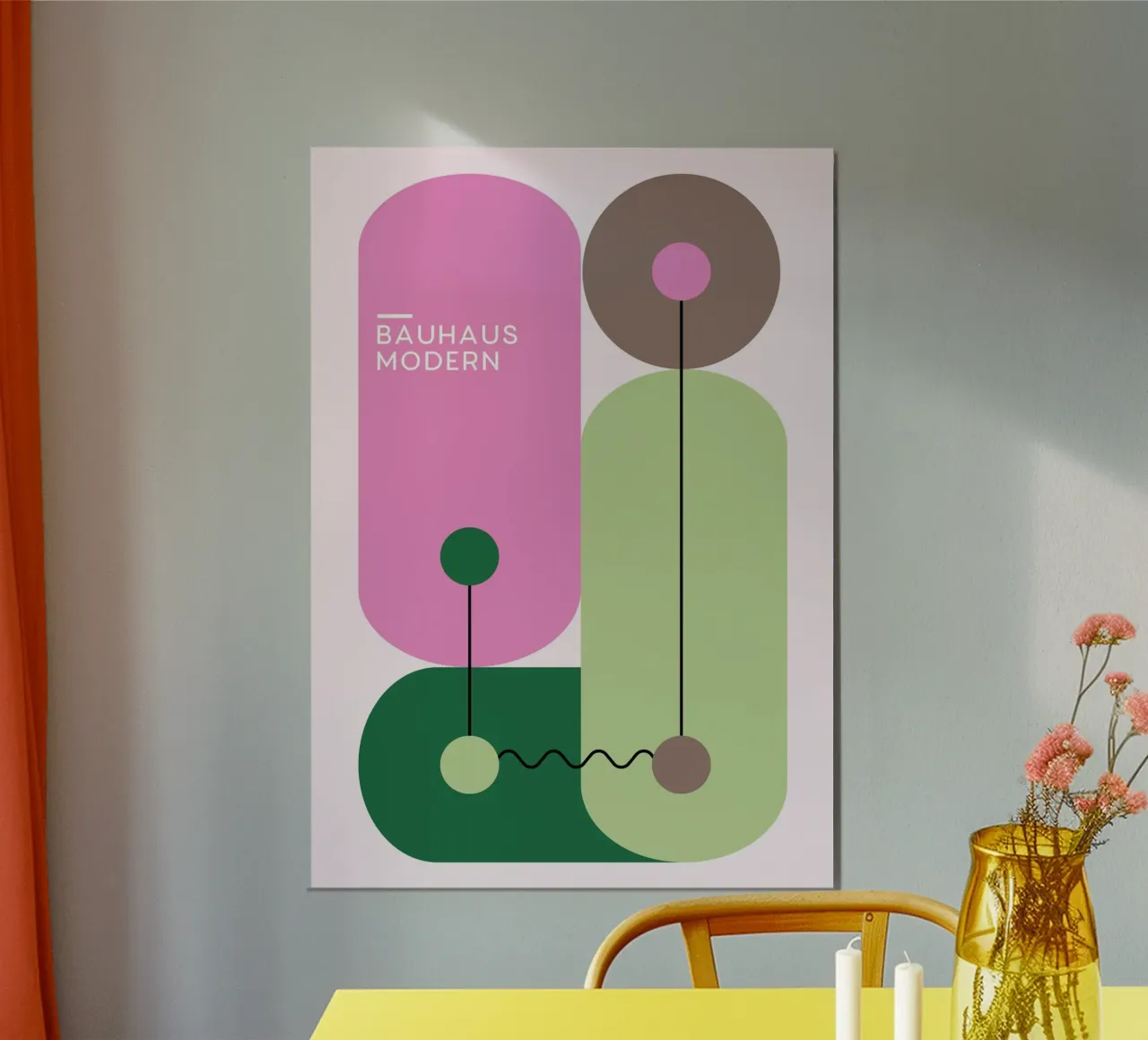 Bauhaus Modern Abstrakte Geometrische Formen Drucken Alu-Dibond von NorwesClub