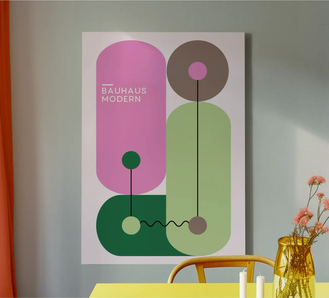 Bauhaus Modern Abstract Geometric Shapes Print canvas by NorwesClub