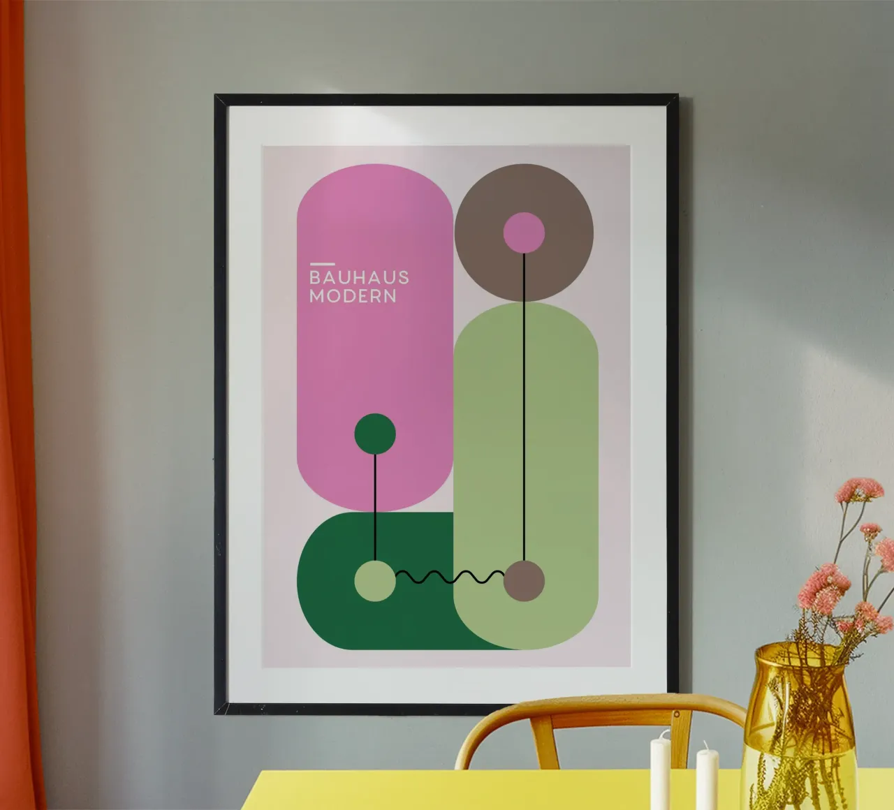 Bauhaus Modern Abstract Geometric Shapes Print hahnemühle de NorwesClub