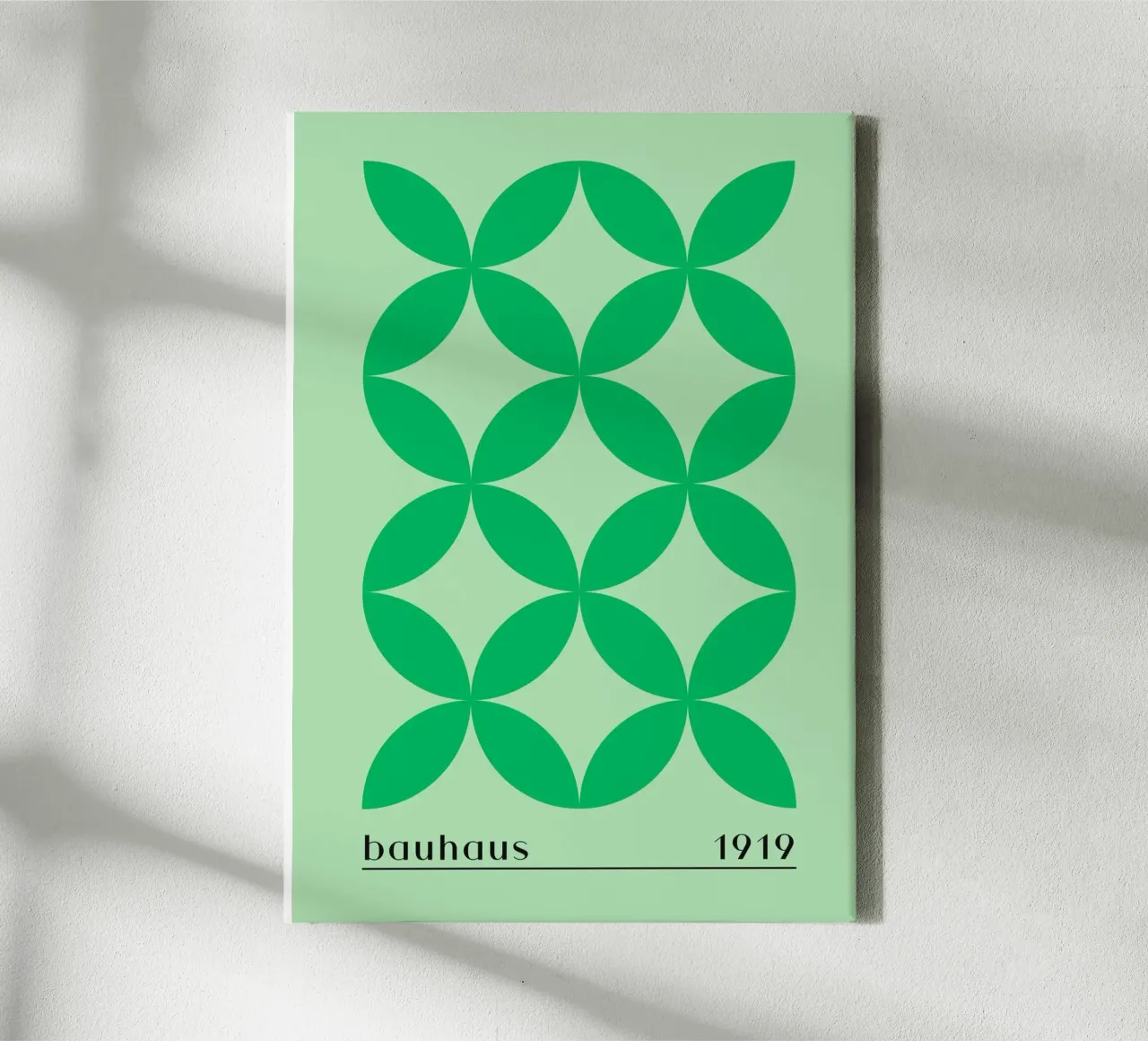 Bauhaus 1919 Geometric Green Pattern Print canvas with Floater frame by NorwesClub