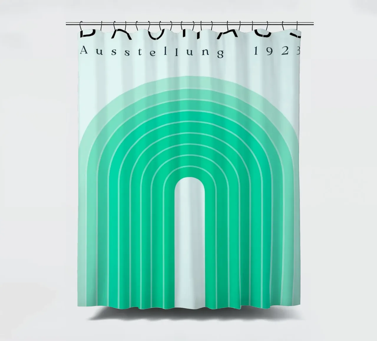 Bauhaus 1923 Tentoonstelling Groene Boog Kleurverloop Print douchegordijn van NorwesClub
