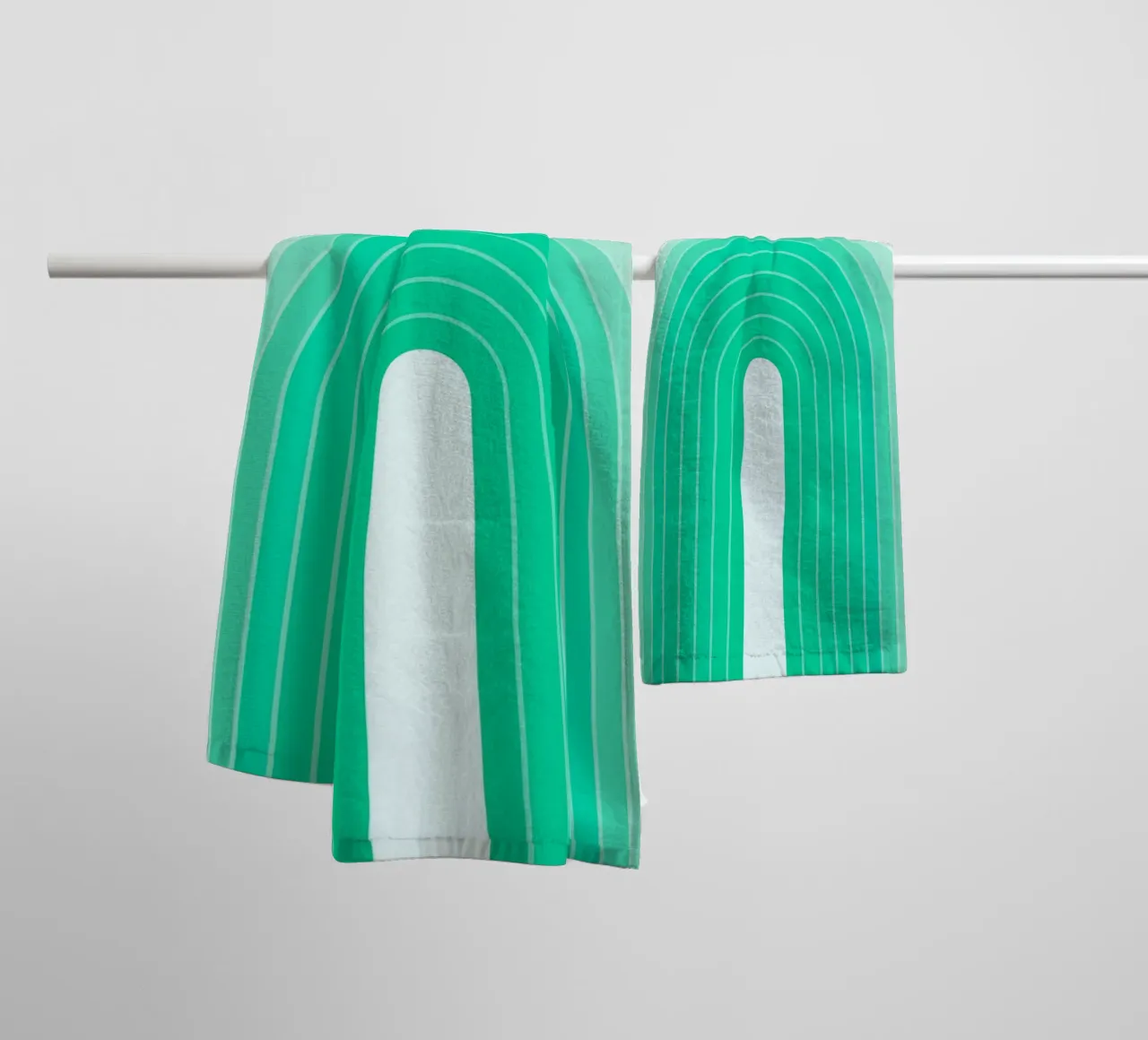 Bauhaus 1923 Tentoonstelling Groene Boog Kleurverloop Print badhanddoek van NorwesClub