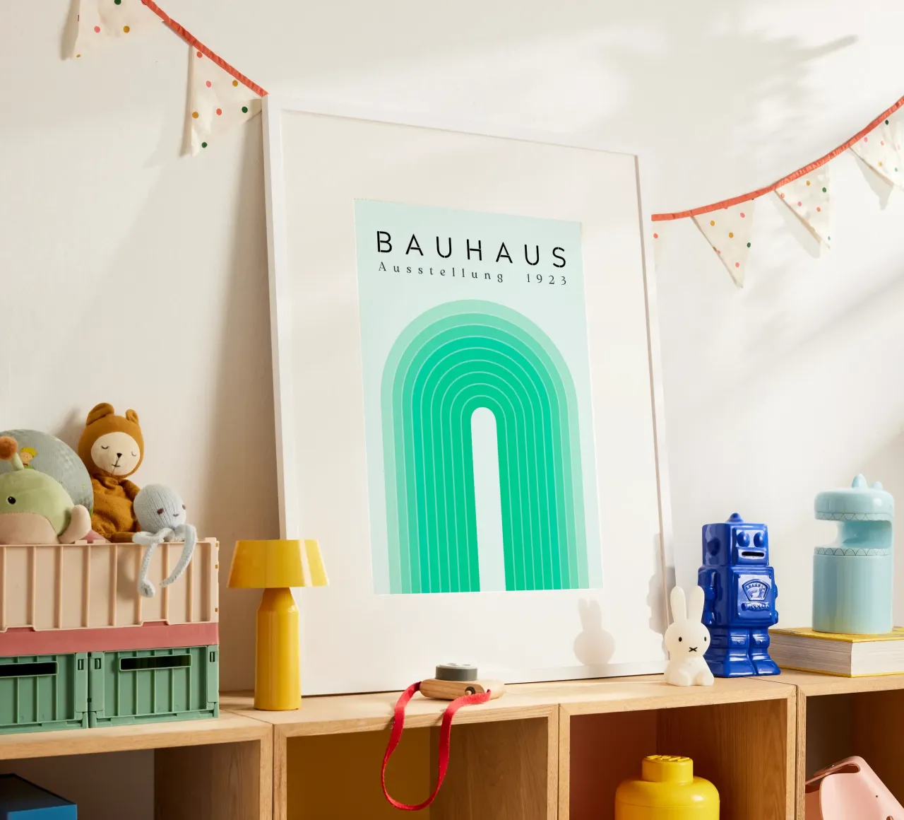 Bauhaus 1923 Tentoonstelling Groene Boog Kleurverloop Print hahnemühle van NorwesClub