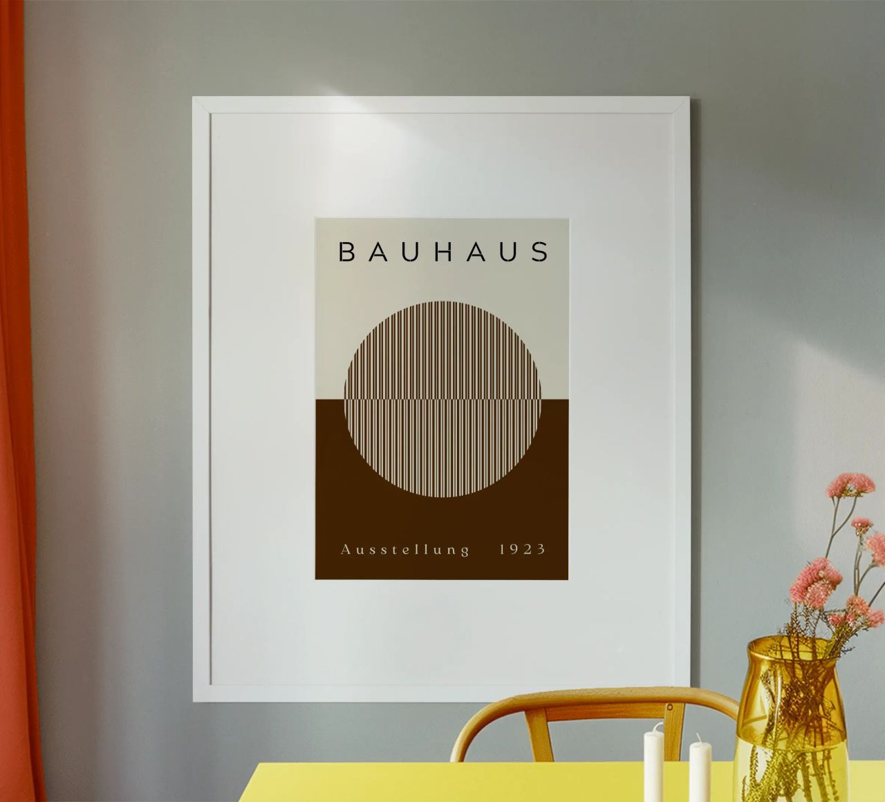 Bauhaus 1923 Ausstellung Brauner Kreis Streifen Poster von NorwesClub