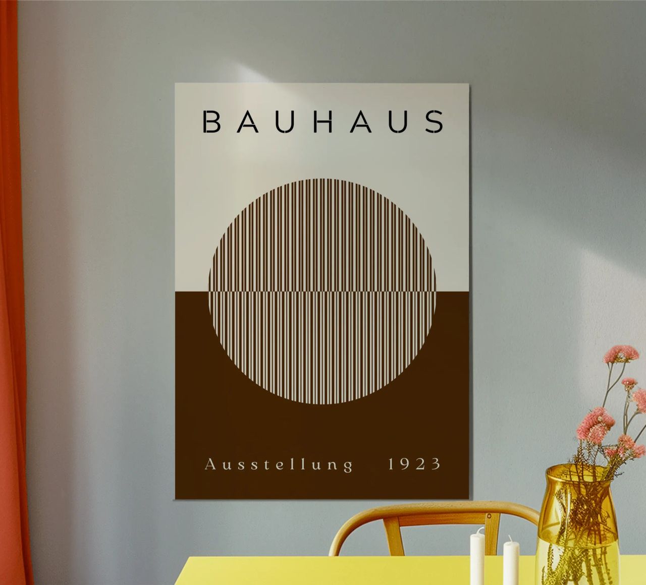 Bauhaus 1923 Ausstellung Brauner Kreis Streifen Poster von NorwesClub