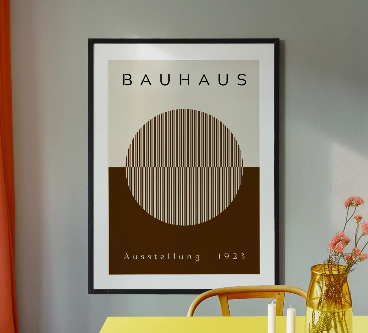Bauhaus 1923 Ausstellung Brauner Kreis Streifen Poster von NorwesClub