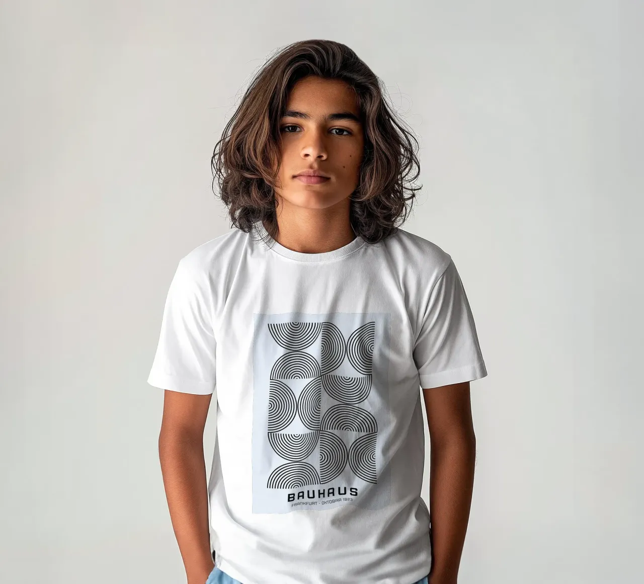 Bauhaus Francoforte 1923 Modello a linee geometriche t-shirt bambini da NorwesClub