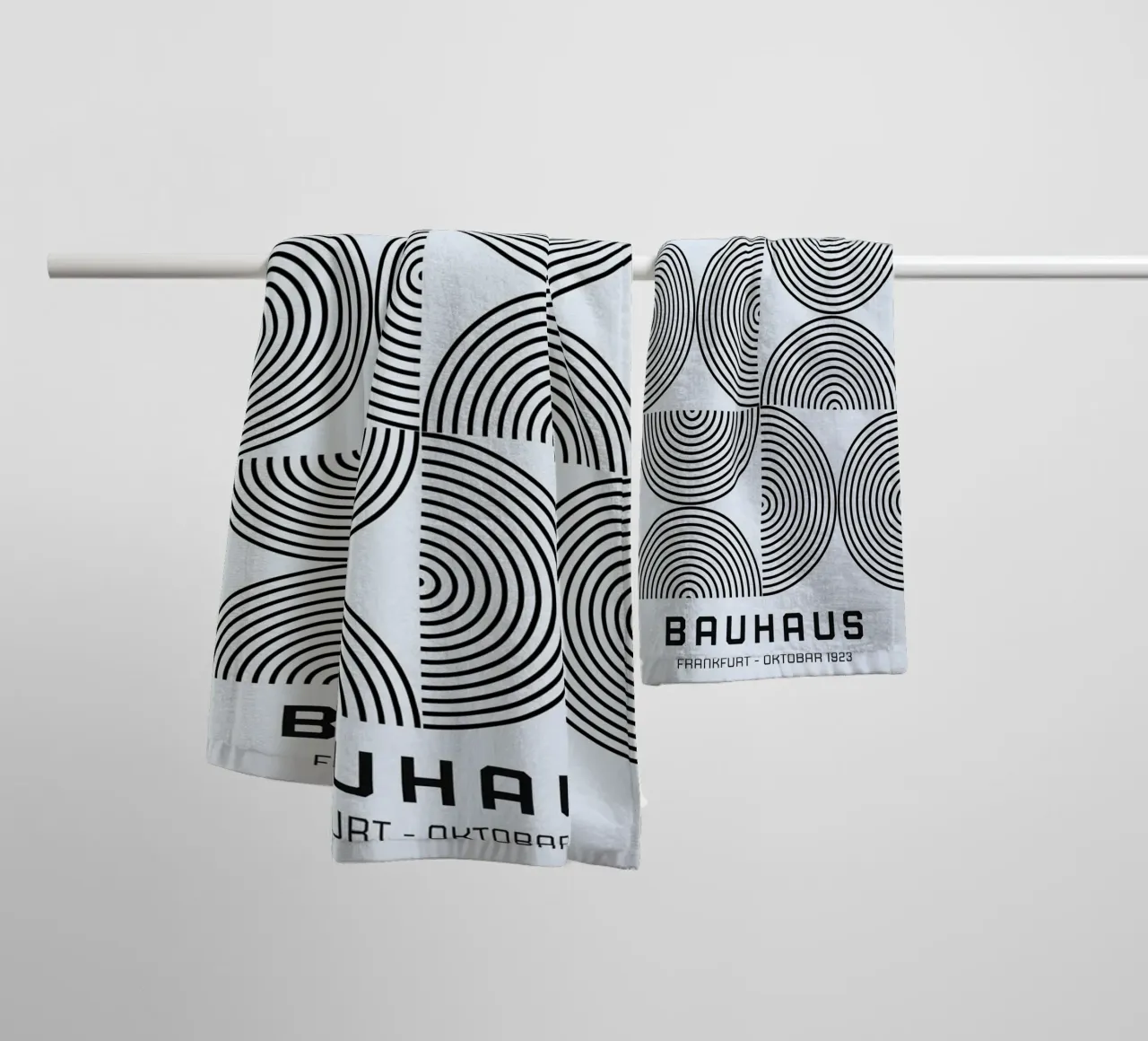 Bauhaus Francoforte 1923 Modello a linee geometriche asciugamano da bagno da NorwesClub