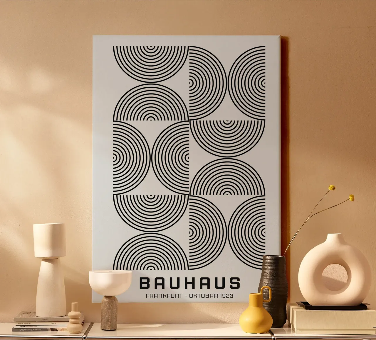 Bauhaus Francoforte 1923 Modello a linee geometriche tela da NorwesClub
