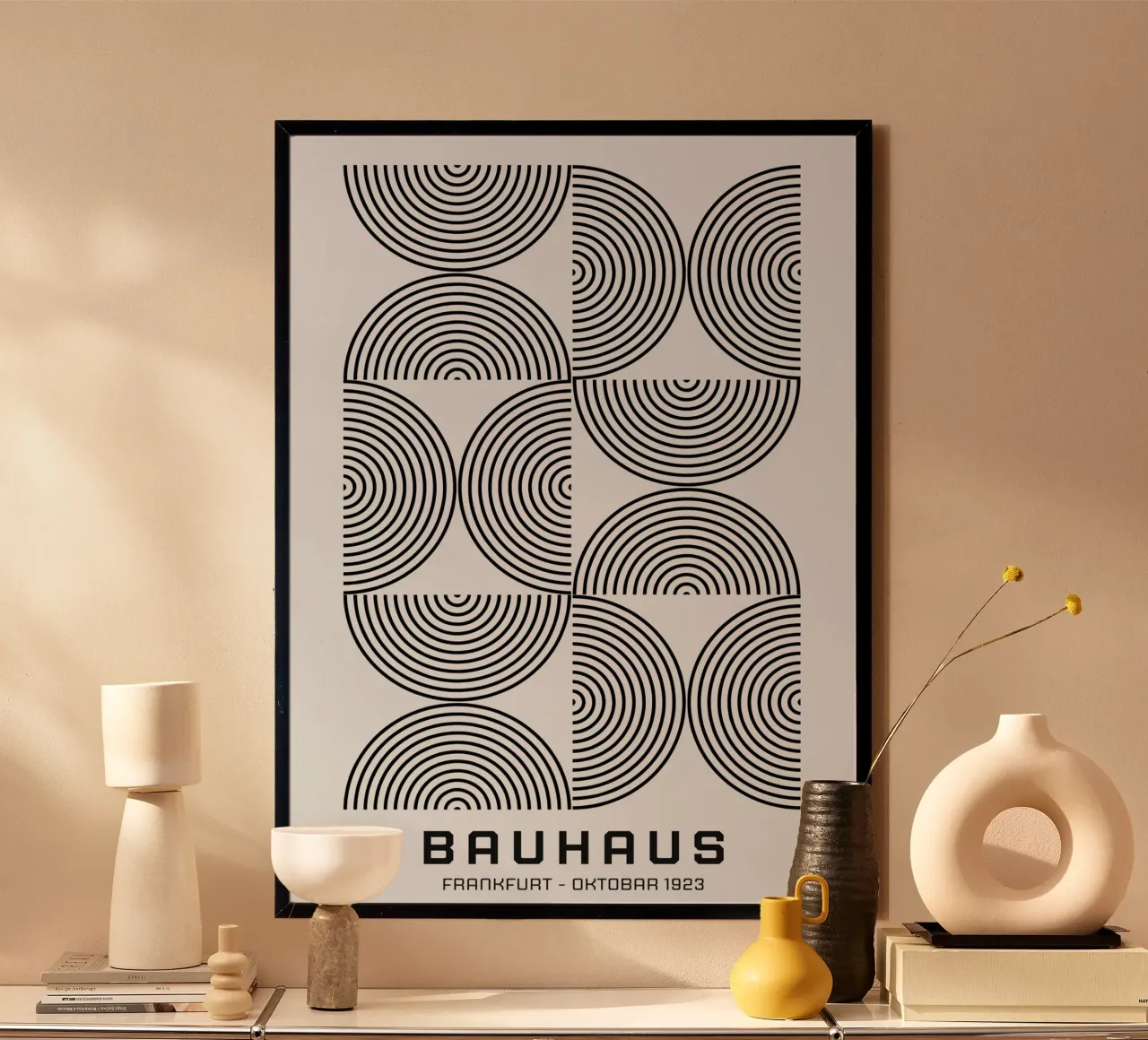 Bauhaus Francoforte 1923 Modello a linee geometriche poster da NorwesClub
