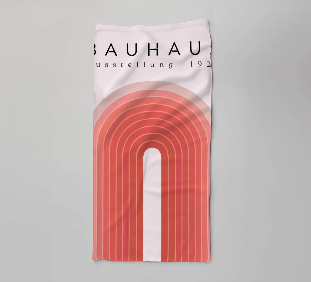 Bauhaus 1923 Tentoonstelling Roze Boog Kleurverloop Print badhanddoek van NorwesClub