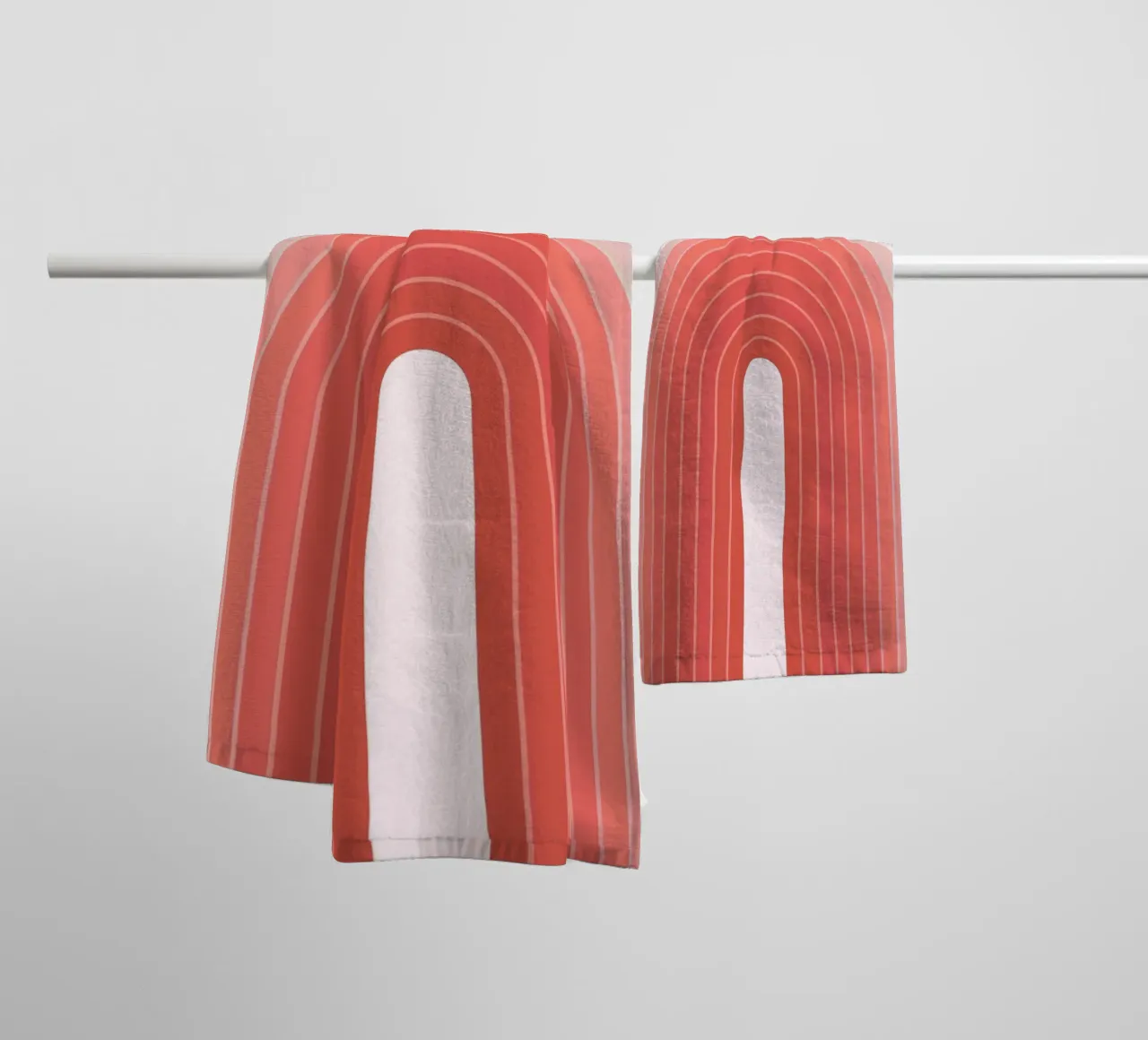 Bauhaus 1923 Tentoonstelling Roze Boog Kleurverloop Print badhanddoek van NorwesClub