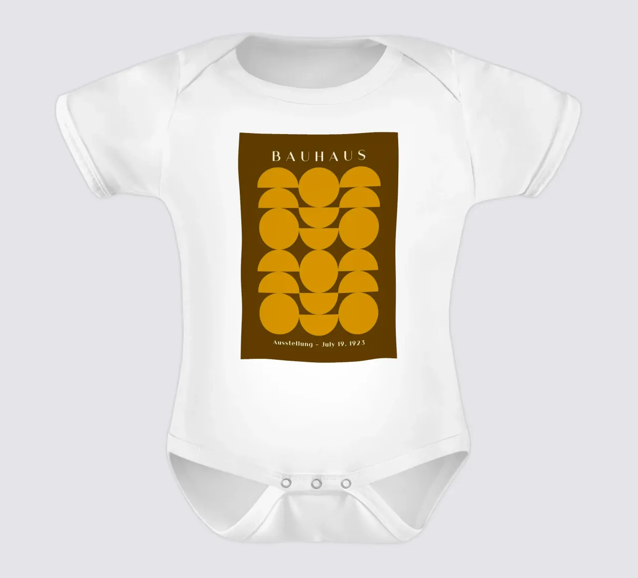 Bauhaus 1923 Mostra Modello Geometrico Oro body neonato maniche corte da NorwesClub