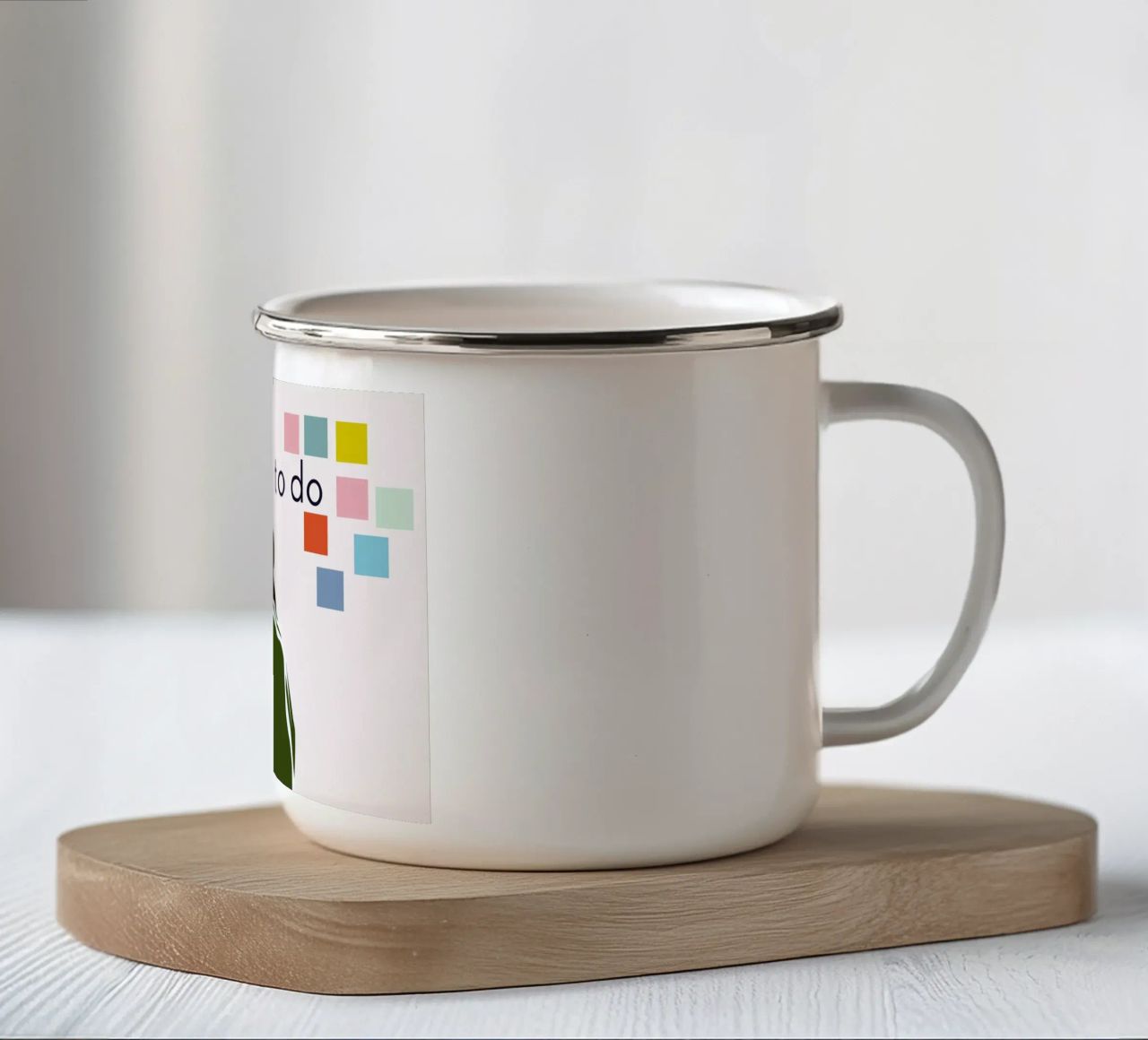 To Do tazza in smalto da Helena Ravenne