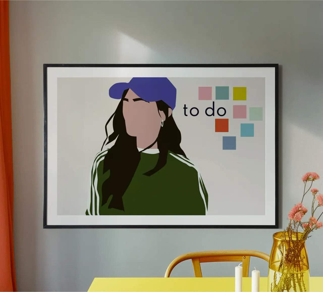 To Do poster con telaio in legno da Helena Ravenne