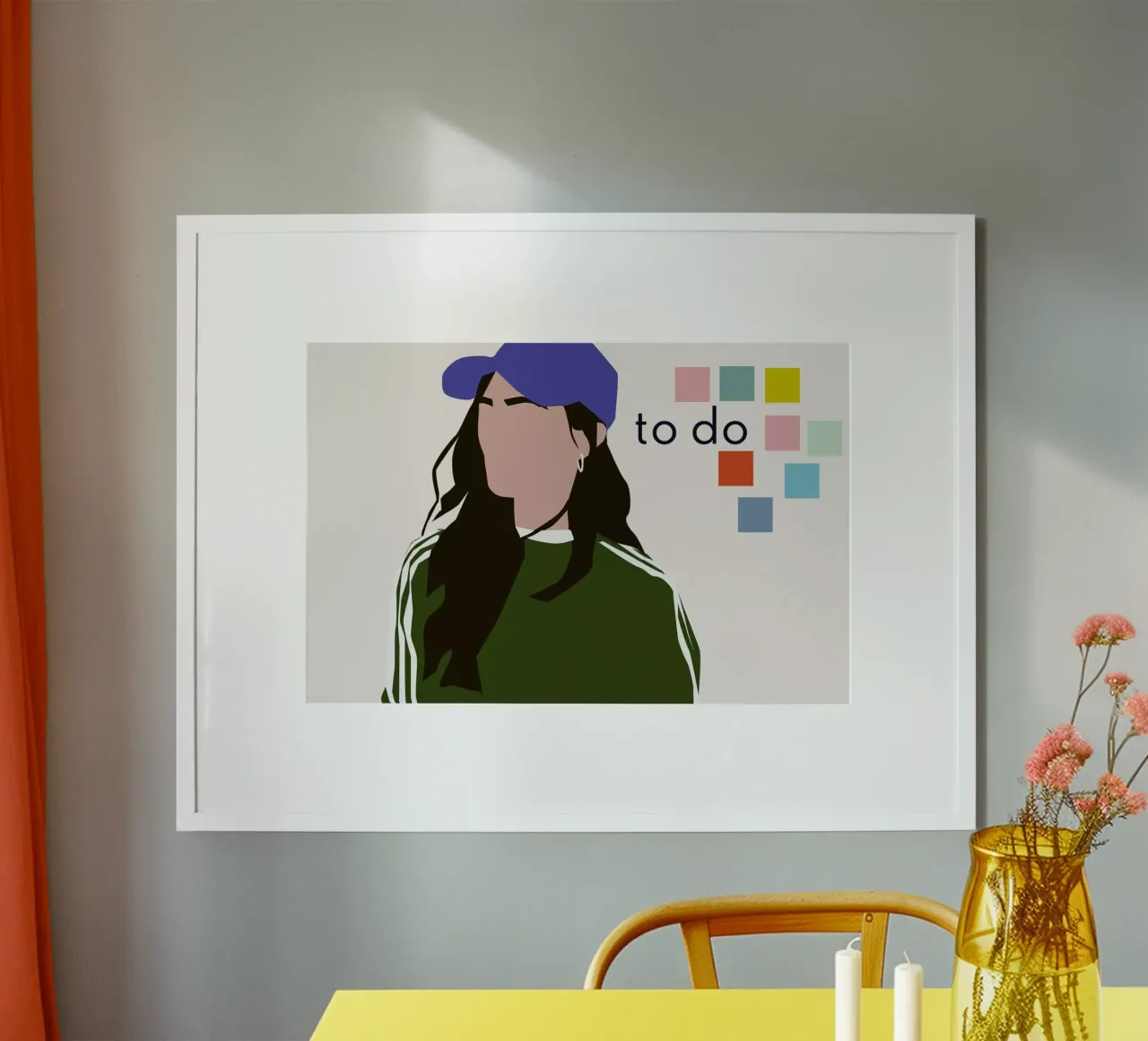 To Do poster con telaio in legno da Helena Ravenne