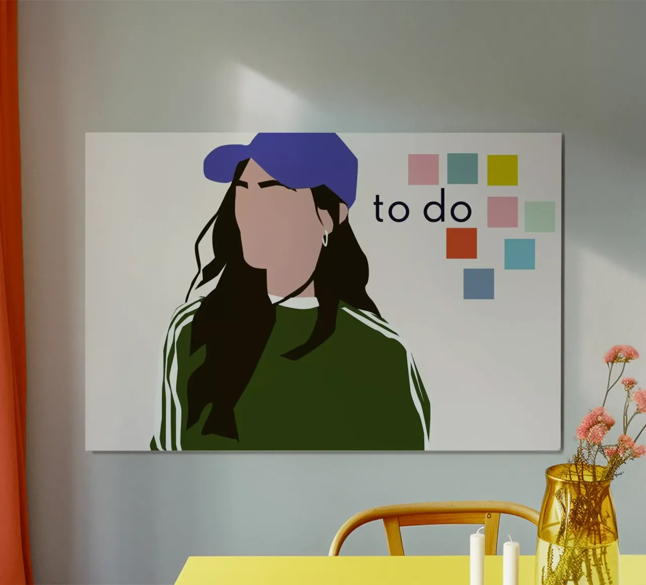 To Do poster con telaio in legno da Helena Ravenne