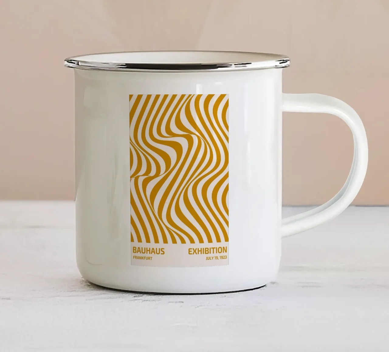 Bauhaus Francoforte 1923 Poster Op Art a strisce tazza in smalto da NorwesClub