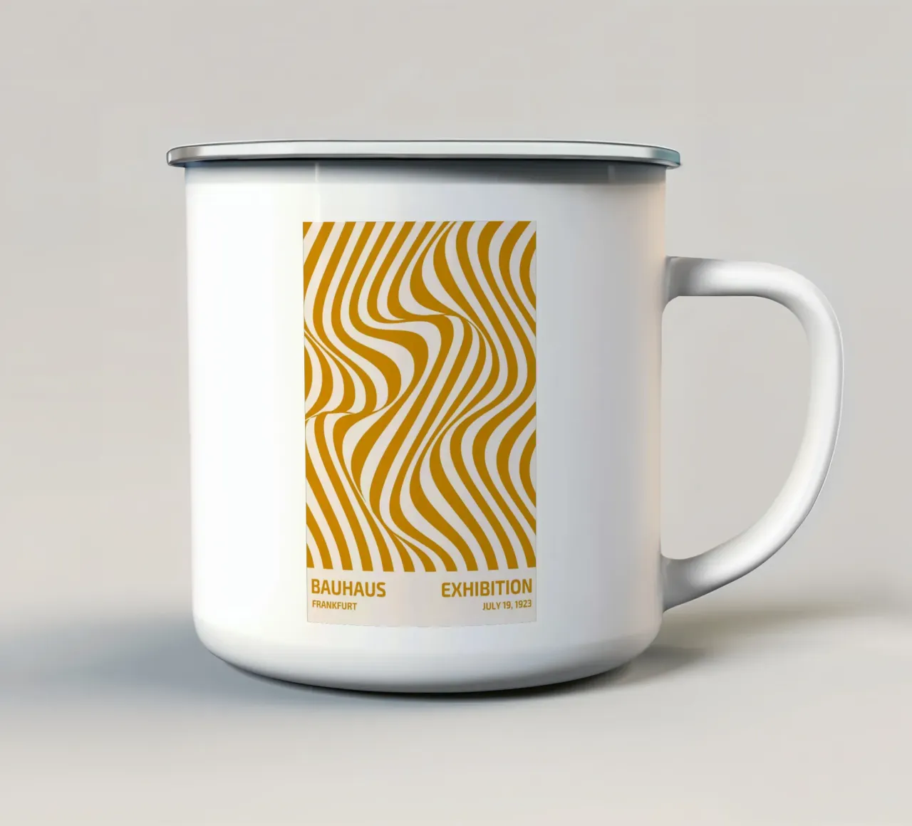 Bauhaus Francoforte 1923 Poster Op Art a strisce tazza in smalto da NorwesClub