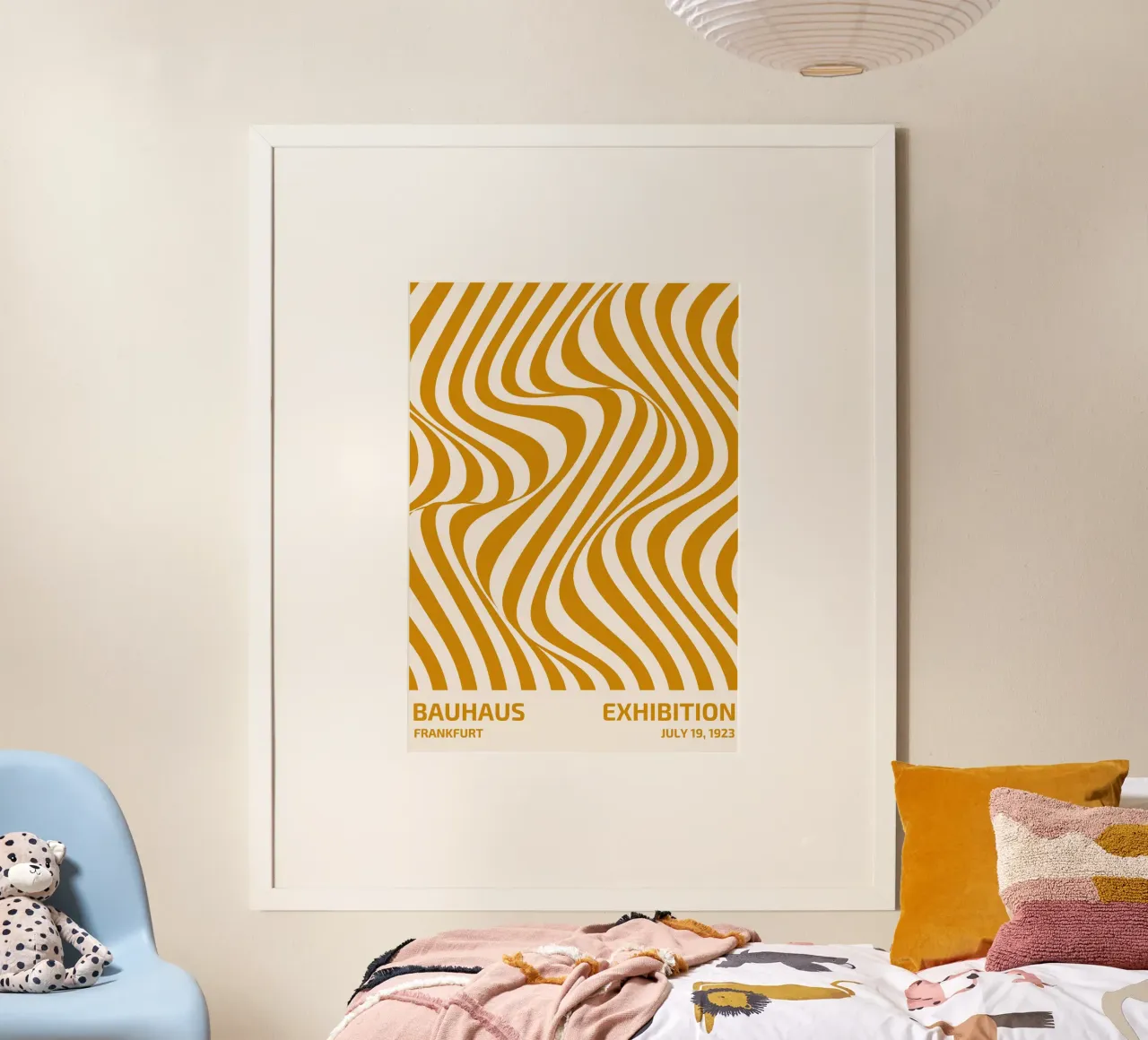 Bauhaus Francoforte 1923 Poster Op Art a strisce poster con telaio in alluminio da NorwesClub