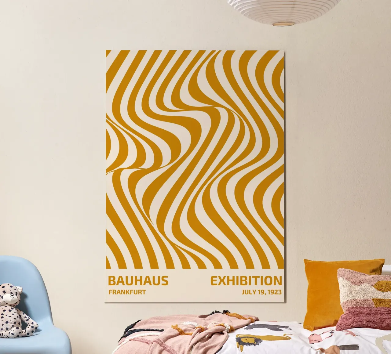 Bauhaus Francoforte 1923 Poster Op Art a strisce poster con telaio in alluminio da NorwesClub