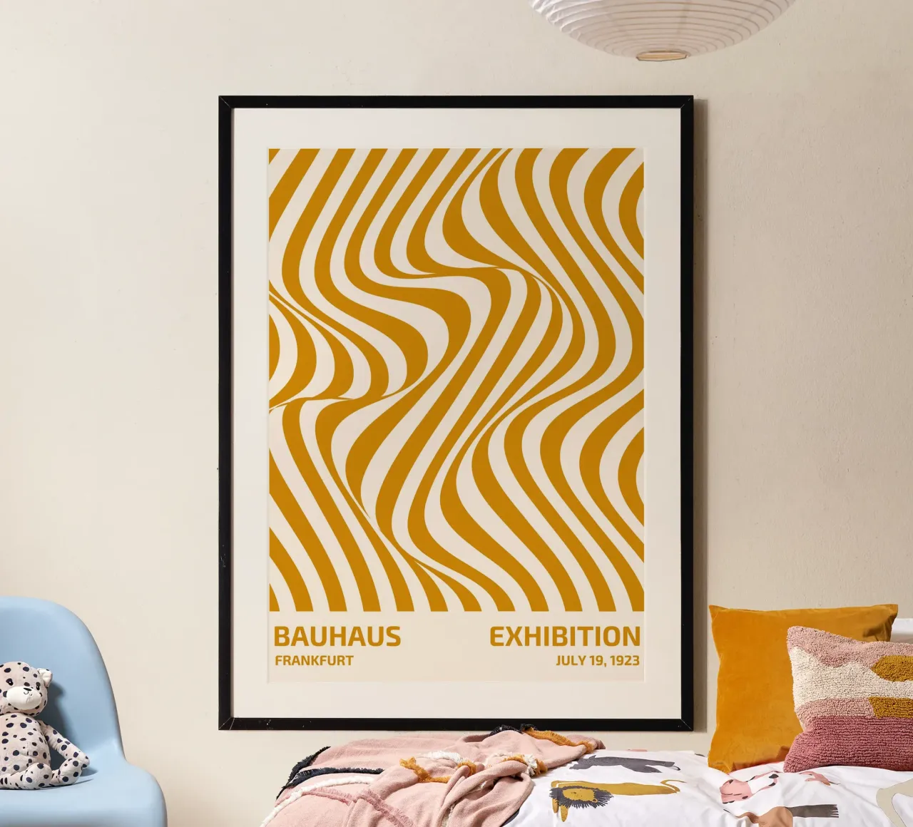 Bauhaus Francoforte 1923 Poster Op Art a strisce poster con telaio in alluminio da NorwesClub