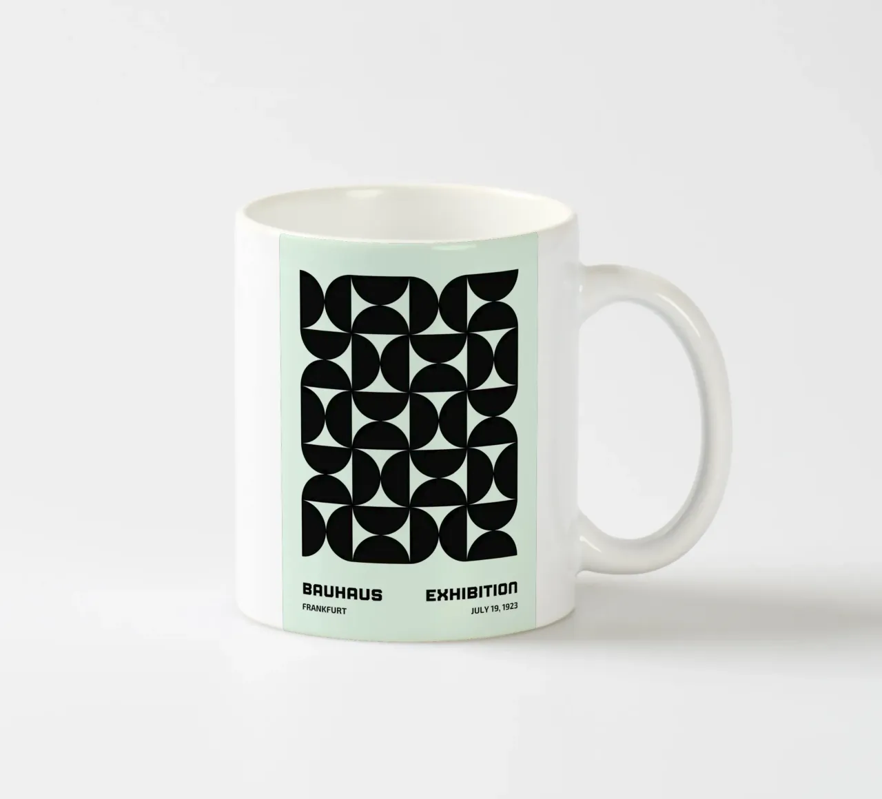 Bauhaus Francoforte 1923 Modello geometrico B&N tazza in ceramica da NorwesClub