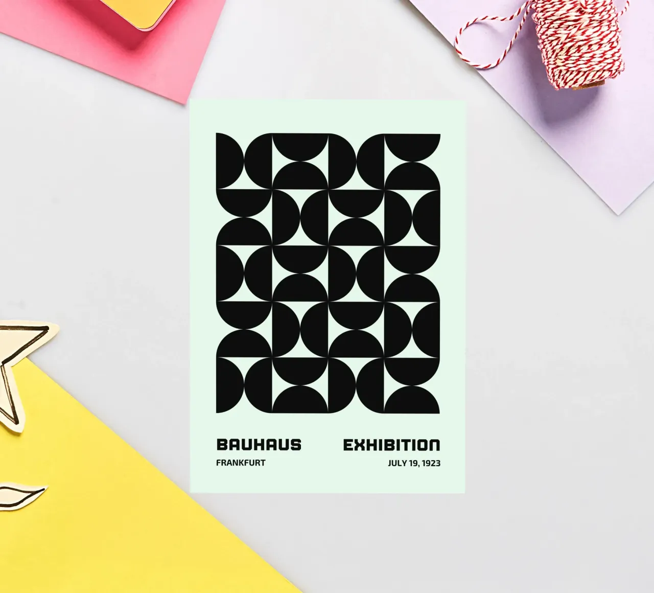Bauhaus Frankfurt 1923 Geometric Pattern B&W sticker by NorwesClub