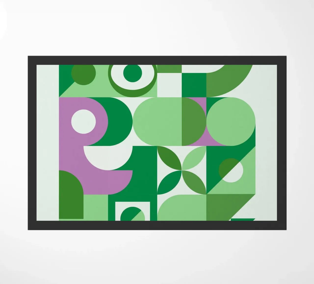 Bauhaus 1919 Exhibition Geometric Green Purple doormat by NorwesClub