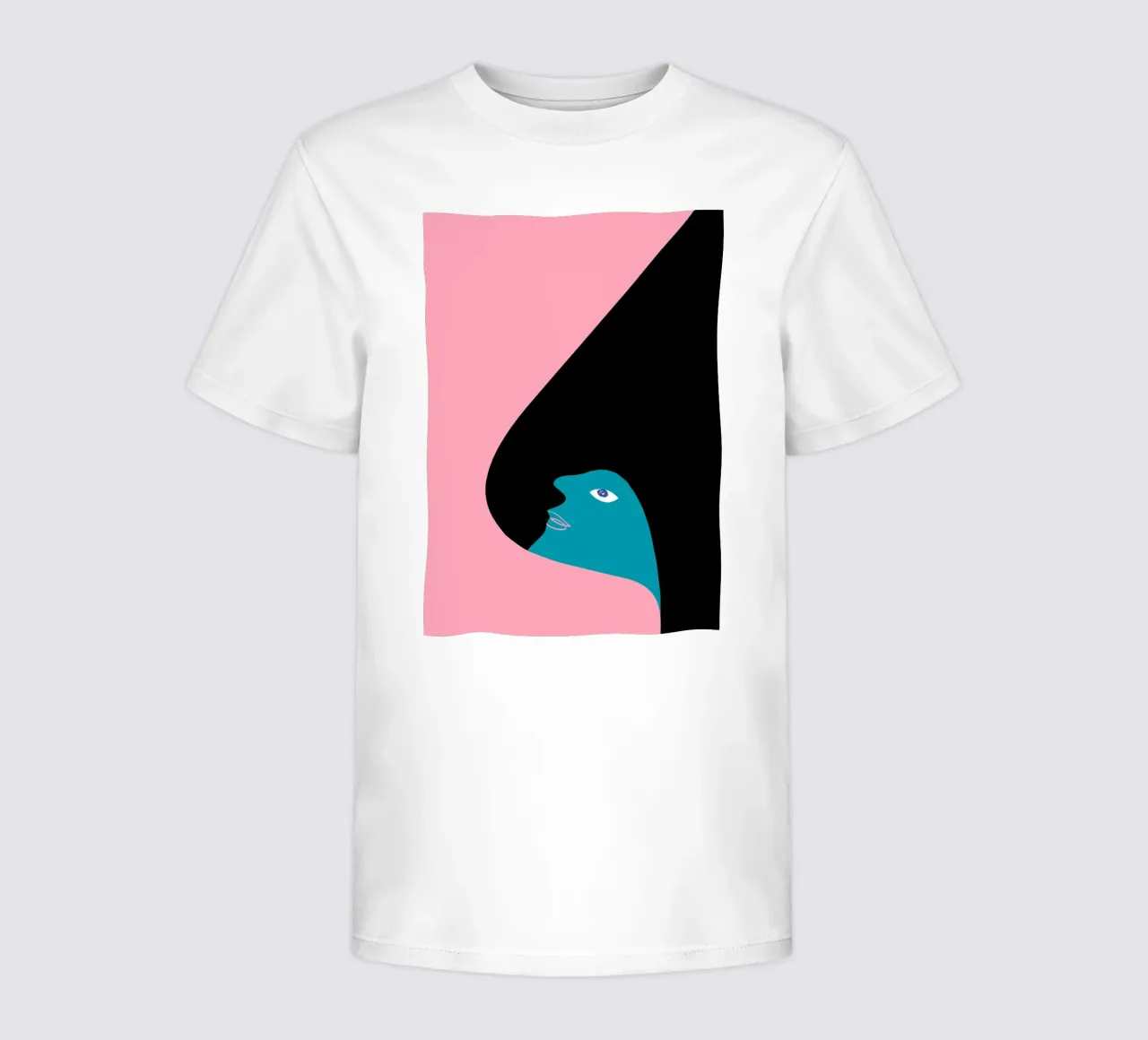 Portrait abstrait Color Block Pink Teal Art t-shirt enfant de NorwesClub