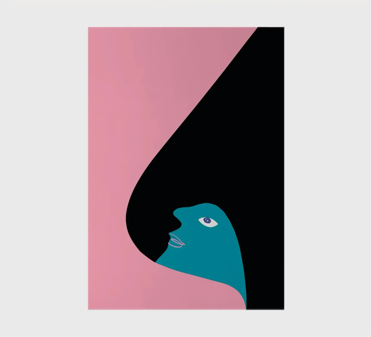 Abstract Portrait Color Block Pink Teal Art notebook by NorwesClub