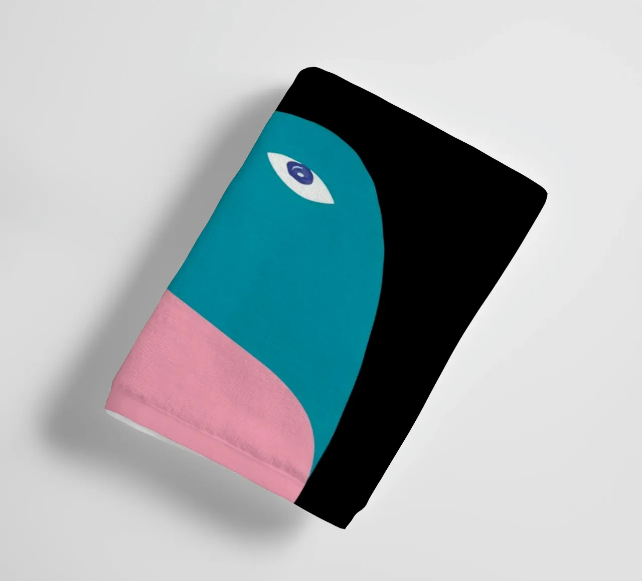 Abstraktes Porträt Farbe Block Rosa Teal Kunst Handtuch von NorwesClub